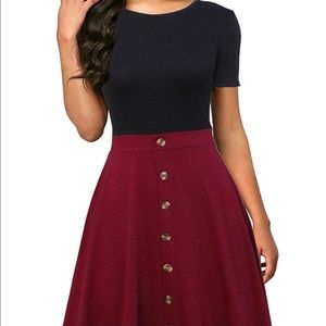 ColorBlock Skater Dress A-Line (Size L) NEW W/ TAG